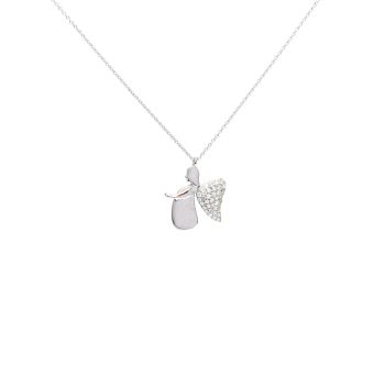 White gold necklace with diamonds 0.13 ct 