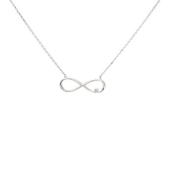 White gold necklace with diamonds 0.01 ct 