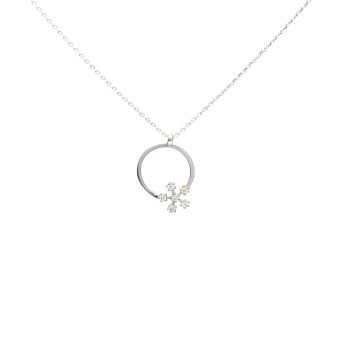 White gold necklace with diamonds 0.08 ct 