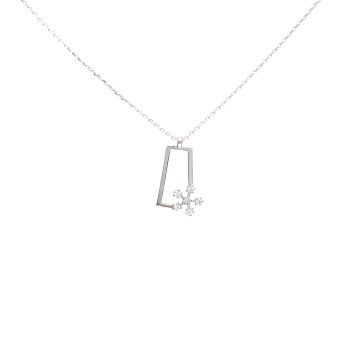 White gold necklace with diamonds 0.08 ct 