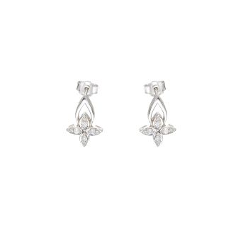 White gold earrings with diamonds 0.17 ct 