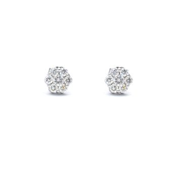 White gold earrings with diamonds 1.32 ct 