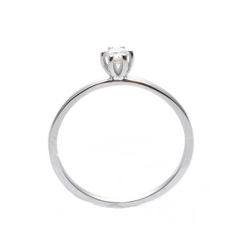 Годежен пръстен от бяло злато с диамант 0.15 ct