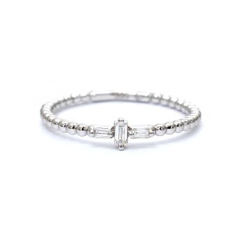 White gold engagement ring with diamonds 0.08 ct