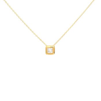 Yellow gold necklace with diamonds 0.20 ct