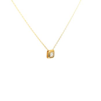Yellow gold necklace with diamonds 0.20 ct
