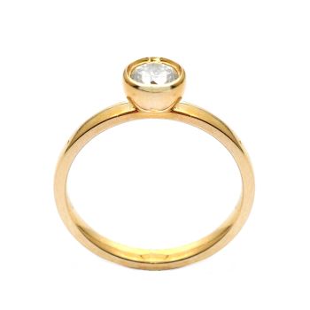 Pierścionek zaręczynowy z 14-karatowego żółtego złota z diamentami 0.31 ct.