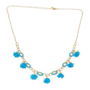 Yellow and blue gold necklace