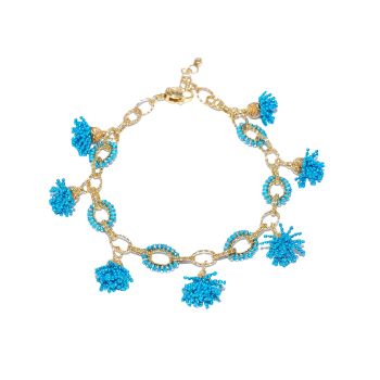 Yellow and blue gold bracelet