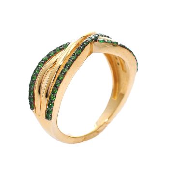 Yellow gold ring with  emerald 0.27 ct