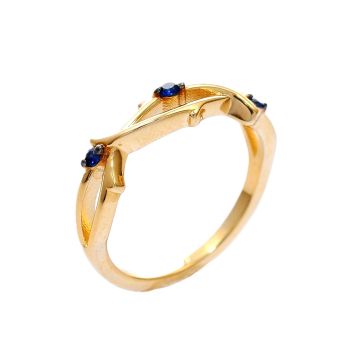 Yellow gold ring with sapphyre 0.04 ct
