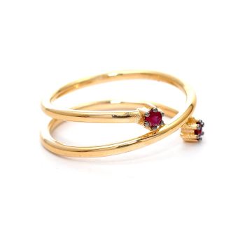 Yellow gold ring with  ruby 0.10 ct