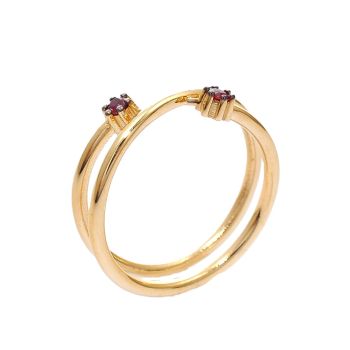Yellow gold ring with  ruby 0.10 ct