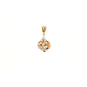 Yellow, white and rose gold pendant with zircons