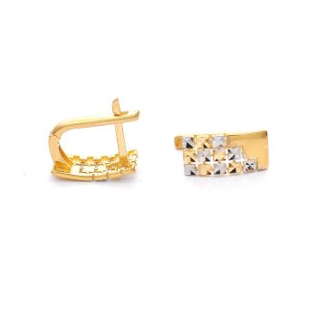 Yellow and white gold earings