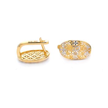 Yellow and white gold earings