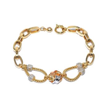 Yellow, white and rose gold bracelet
