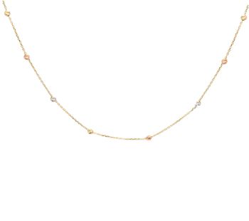 Yellow, white and rose gold necklace