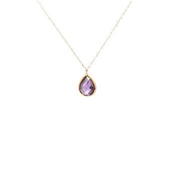 Yellow gold necklace with amethyst