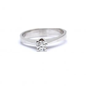 Годежен пръстен от бяло злато с диамант 0.26 ct